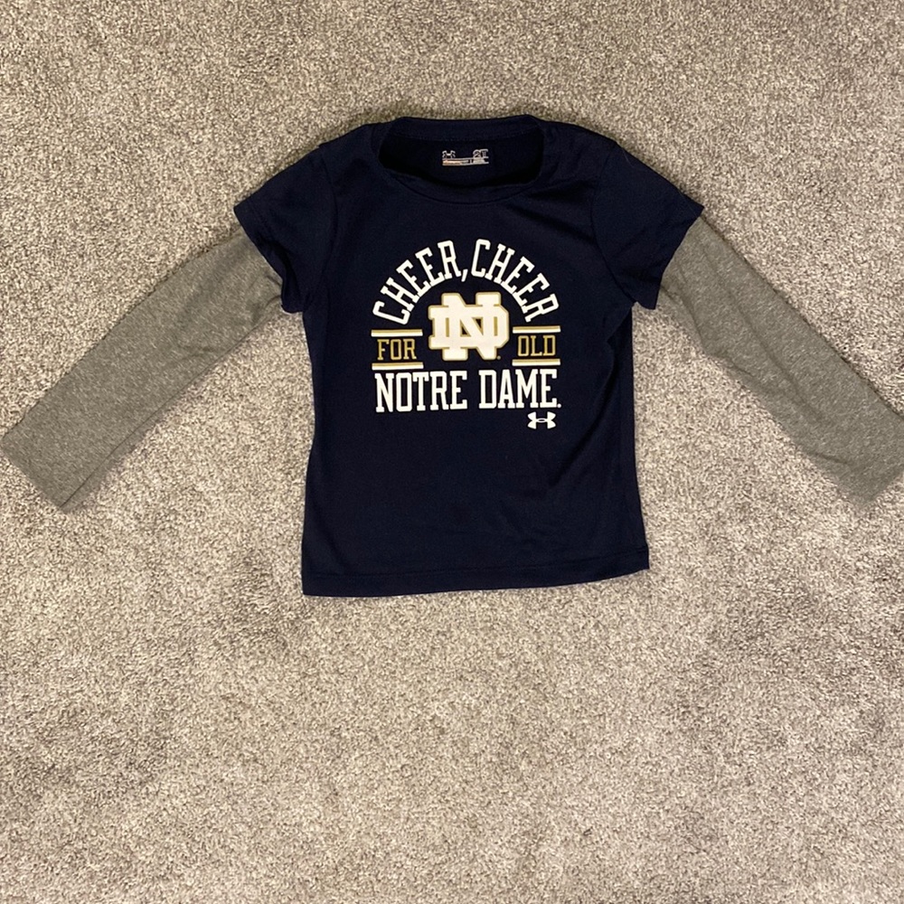 Under Armour long sleeve Notre Dame shirt kids size 2T